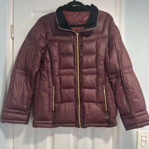 Calvin Klein Maroon Quilted Utility Jacket